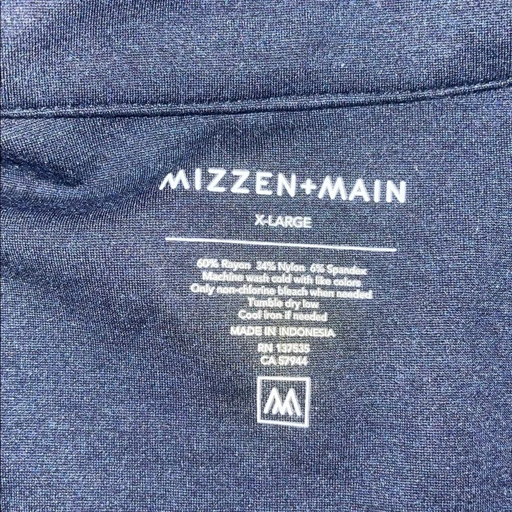 Mizzen + Main Men's Full Zip Jacket ProFlex Performance Navy Size xl blue